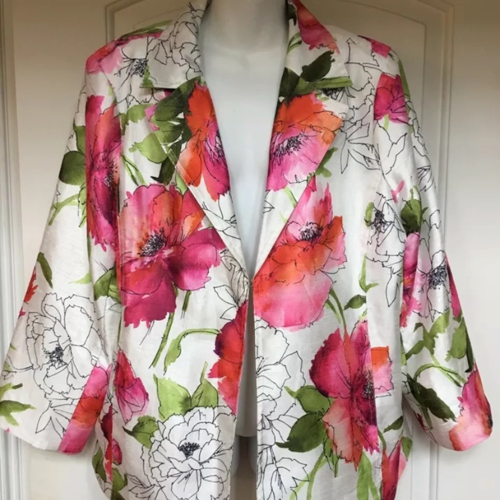 Susan Graver Style XL Floral Jacket Blazer